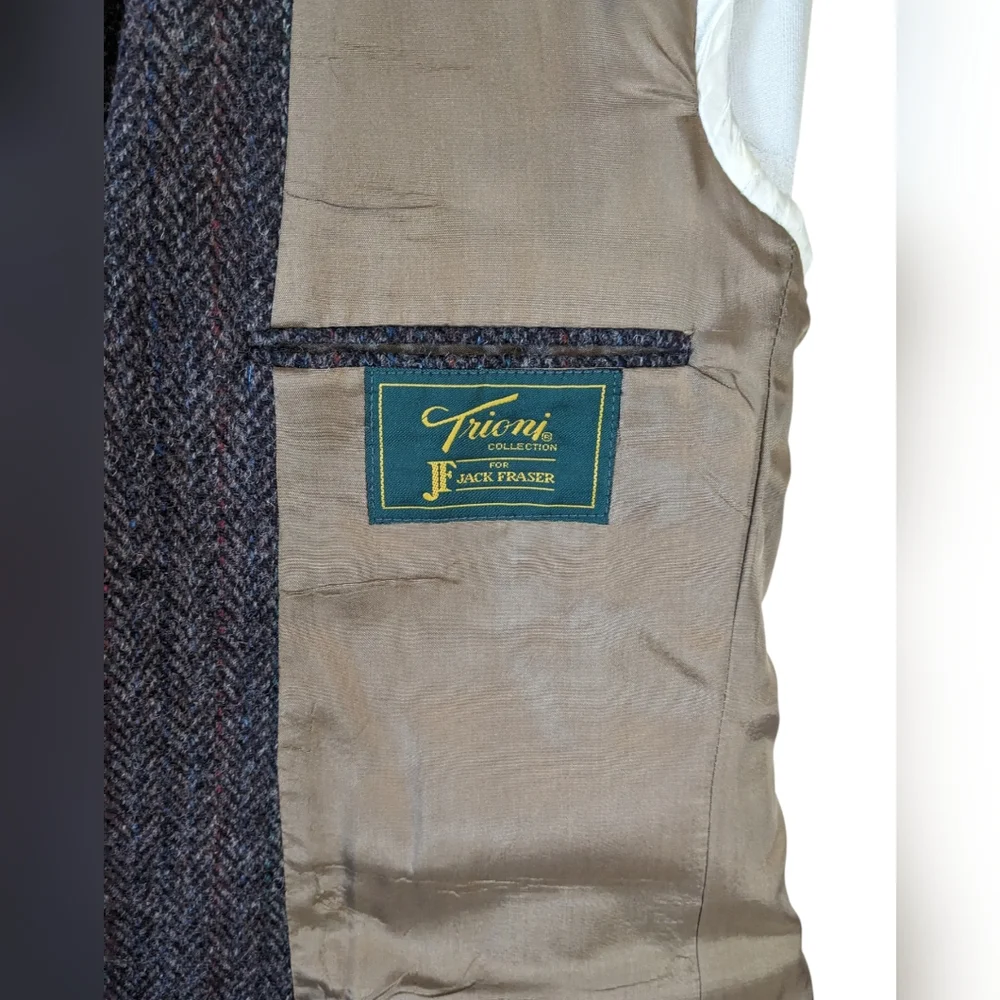 Men's Herringbone Wool Blazer - Gray - Picture 6 of 15